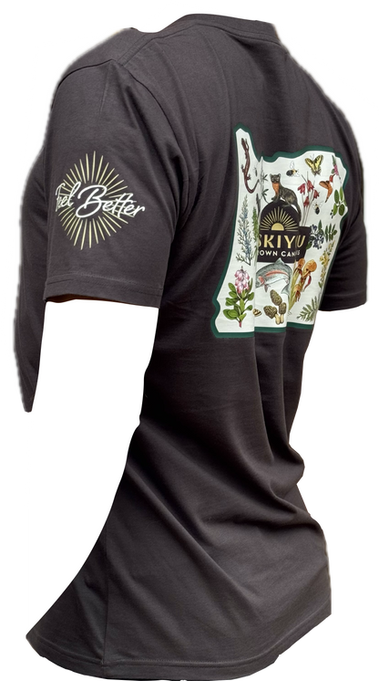 Siskiyou Sungrown T Shirt Oregon Plants Animals Flora Fauna Feel Better Coal