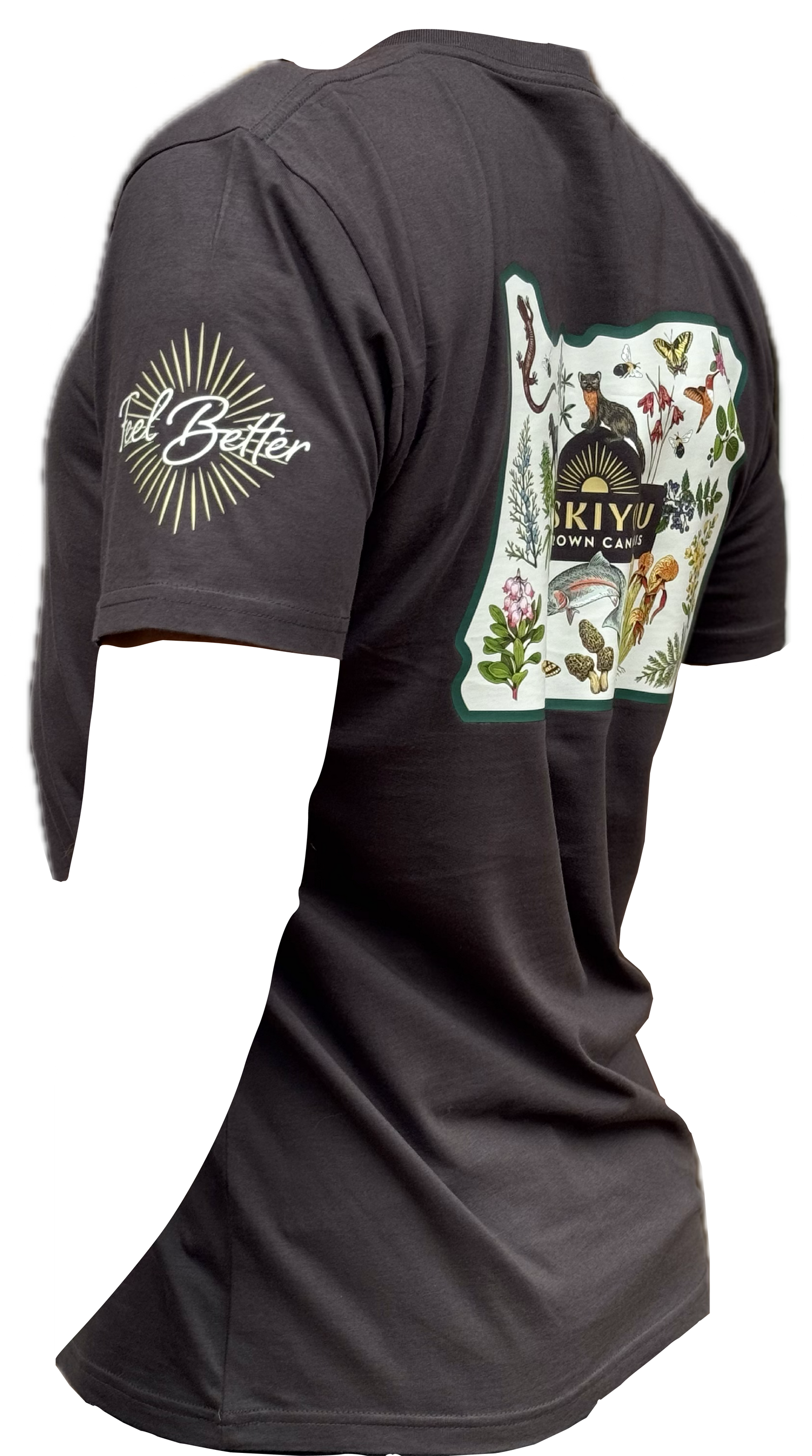 Siskiyou Sungrown T Shirt Oregon Plants Animals Flora Fauna Feel Better Coal