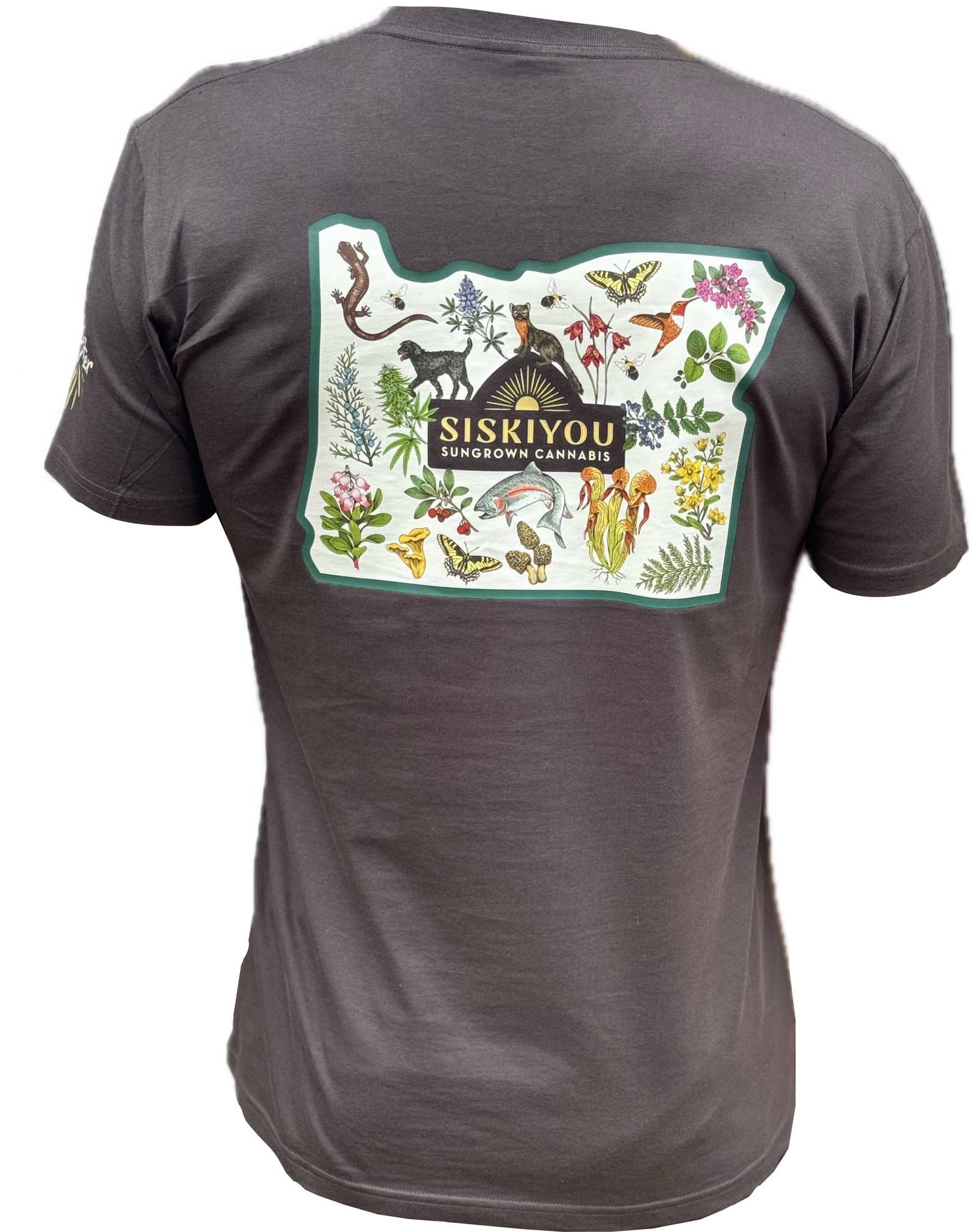 Siskiyou Sungrown T Shirt Oregon Plants Animals Flora Fauna Feel Better Coal