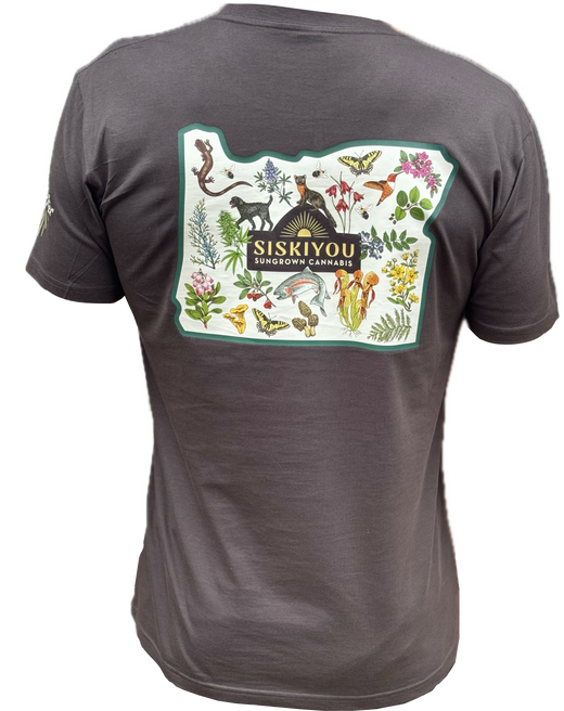 Siskiyou Sungrown T Shirt Oregon Plants Animals Flora Fauna Feel Better Coal